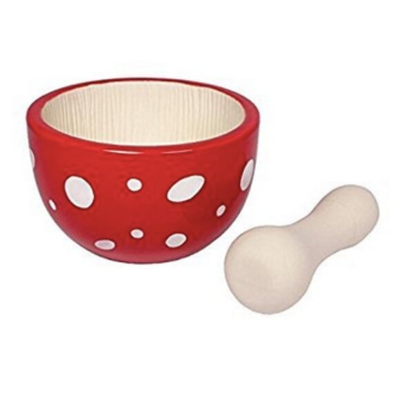 Streamline Imagined Mushroom Ceramic Mortar & Pestle | Whimsigoth | Cottagecore - Picture 2 of 7